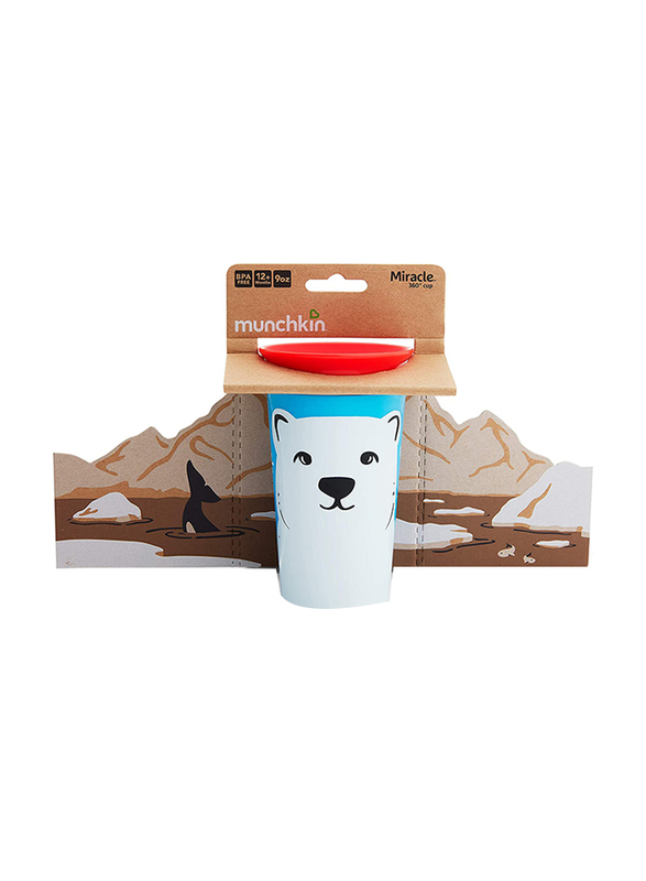 Munchkin Polar Bear Miracle 360 Degree Wildlove Sippy Cup, 9oz, Multicolour